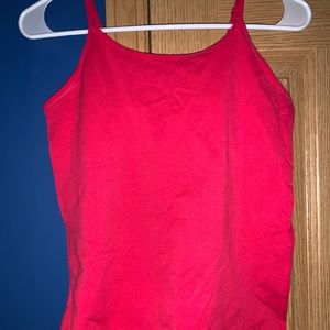 Red spaghetti strap tank top